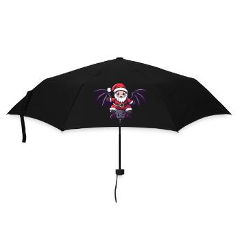 Chauve-souris Père Noël dessin animé - Parapluie standard - noir - Devant