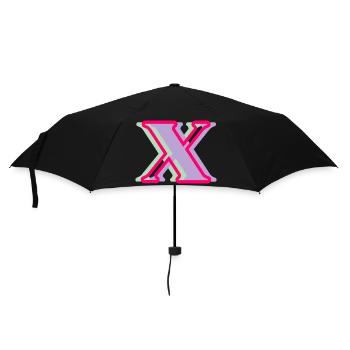 Multicolored letter x - Umbrella (small) - black - Front