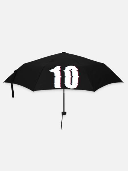 10 Ten Number Effect Distorted Number - Umbrella (small) - black