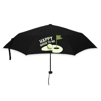 Happy Birdie To Me Golfer Golf - Regenschirm (klein) - Schwarz - Vorne