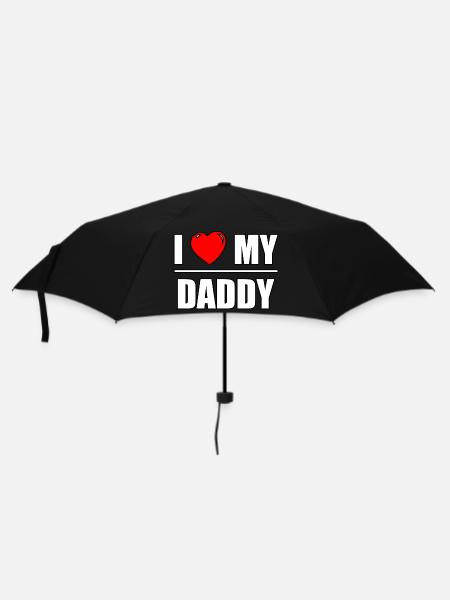 Conception de la police « J’aime mon papa » - Parapluie standard - noir