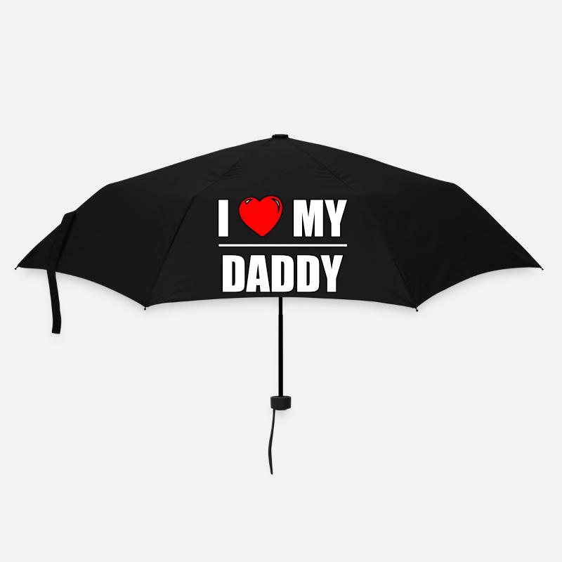 Schrift Design "I love my Daddy" - Regenschirm (klein) - Schwarz