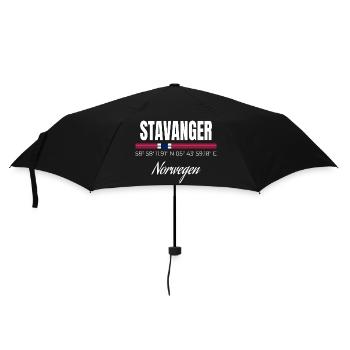 Stavanger - Regenschirm (klein) - Schwarz - Vorne