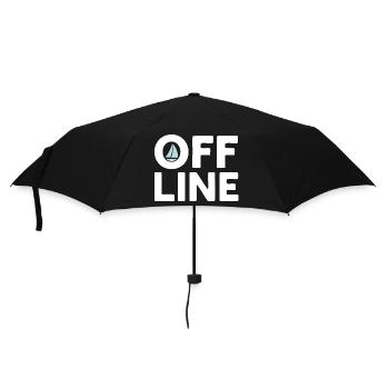 Offline – Segeln, Meer & Freiheit Spruchmotiv - Regenschirm (klein) - Schwarz - Vorne