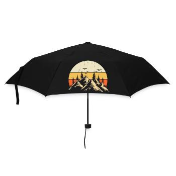 Wandern Wanderer Bergsteiger Geschenk - Regenschirm (klein) - Schwarz - Vorne