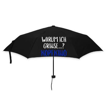 Warum Ich Grinse Kopfkino Funny Slogan Humour - Regenschirm (klein) - Schwarz - Vorne