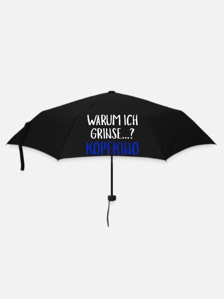Warum Ich Grinse Kopfkino Funny Slogan Humour - Regenschirm (klein) - Schwarz