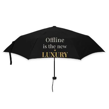 Offline is the New Luxury – Minimal Design - Umbrella (small) - black - Front