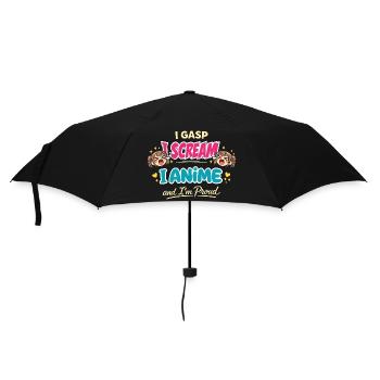 Anime-fangirl Schreit Anime-reaktion - Regenschirm (klein) - Schwarz - Vorne