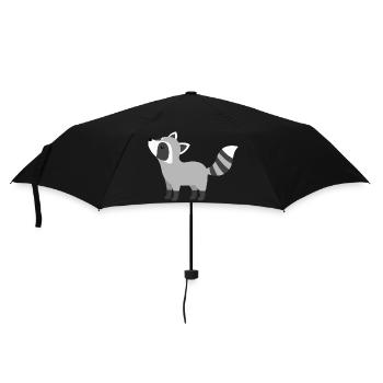 Cute curious racoon minimalist style - Umbrella (small) - black - Front
