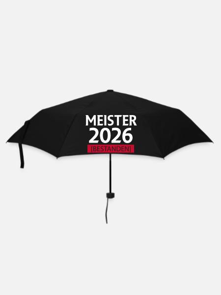 Meister 2026 - Regenschirm (klein) - Schwarz