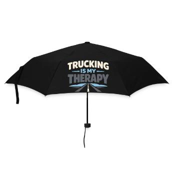 Trucking Therapy Road is my therapy trucker - Umbrella (small) - black - Front