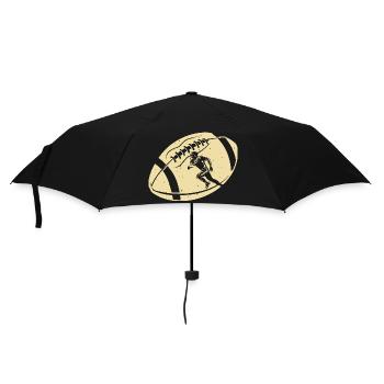 American Football Rugby - Regenschirm (klein) - Schwarz - Vorne