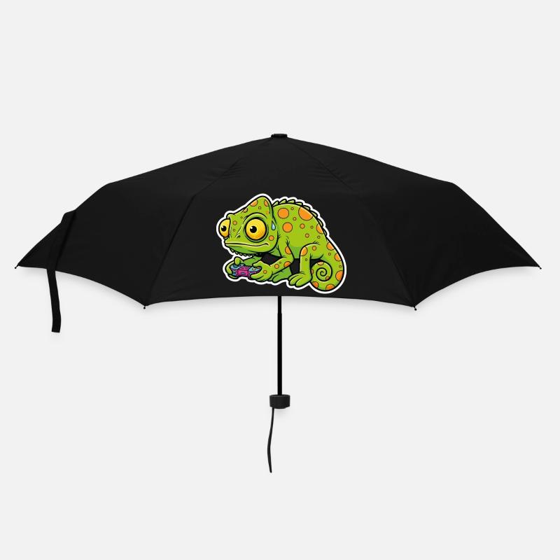 Chameleon Gamer Controller Videospiel-Maskottchen - Regenschirm (klein) - Schwarz
