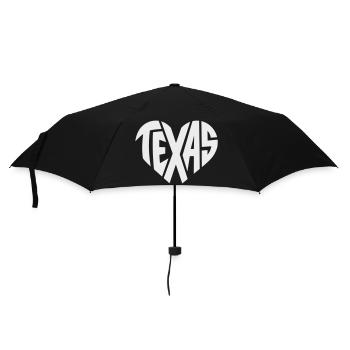 Texas Heart Typography - Umbrella (small) - black - Front