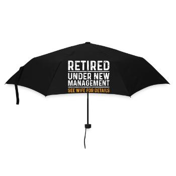 Funny Retirement Gift Under New Management - Umbrella (small) - black - Front