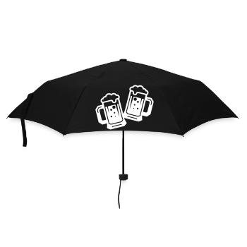 Bier Prost Symbol - Regenschirm (klein) - Schwarz - Vorne