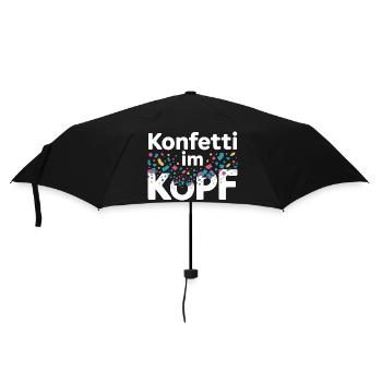 Konfetti Im Kopf Karneval Fasching Alaaf Kostüm - Regenschirm (klein) - Schwarz - Vorne