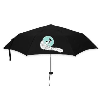 Surfer Girl Shirt mit Illustration - Regenschirm (klein) - Schwarz - Vorne