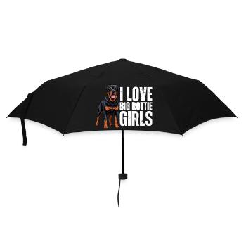 I Love Big Rottie Girls Rottweiler Hund - Regenschirm (klein) - Schwarz - Vorne
