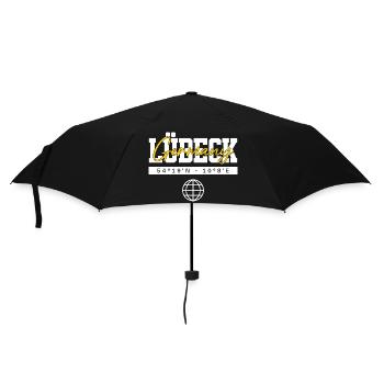 Lübeck Deutschland Koordinaten Reise Souvenir - Regenschirm (klein) - Schwarz - Vorne