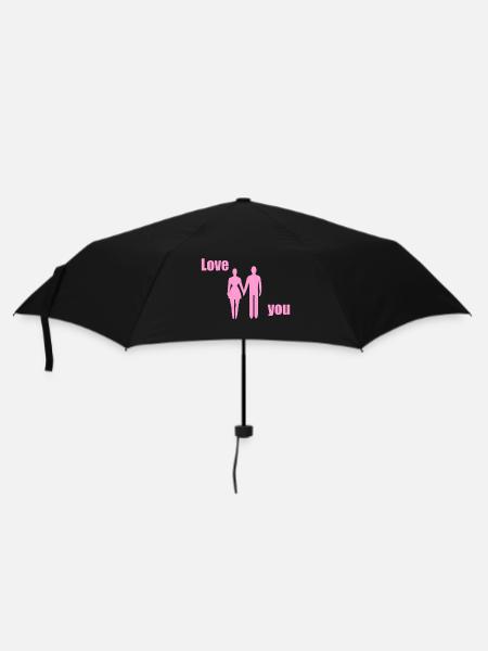 love you - Umbrella (small) - black