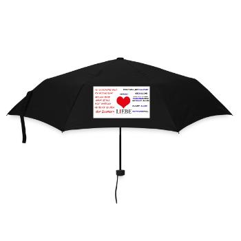 Liebe einfach erklärt [in Weiß] - Regenschirm (klein) - Schwarz - Vorne