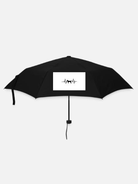 Hunde Herzschlag Design - Regenschirm (klein) - Schwarz
