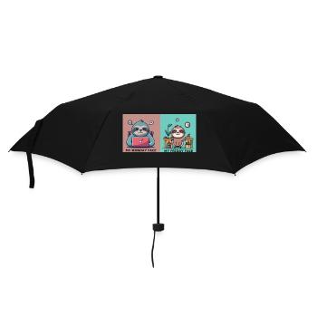 Faultier Arbeiten Geschenk - Regenschirm (klein) - Schwarz - Vorne
