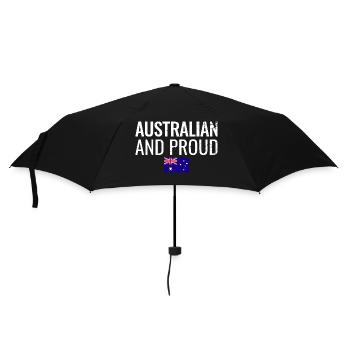 Australian And Proud Australische Flagge - Regenschirm (klein) - Schwarz - Vorne