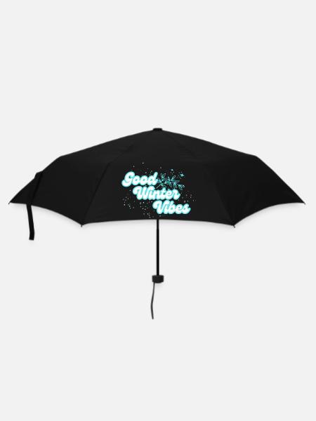 Winter Vibes - Regenschirm (klein) - Schwarz