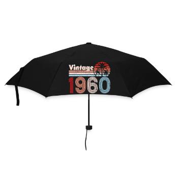 Vintage 1960 Palmen Retro Geburtstag - Regenschirm (klein) - Schwarz - Vorne
