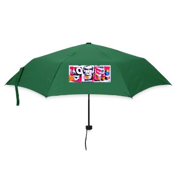 Look At Me Eye Catcher - Retro 80er Style Pop Art - Regenschirm (klein) - Flaschengrün - Vorne