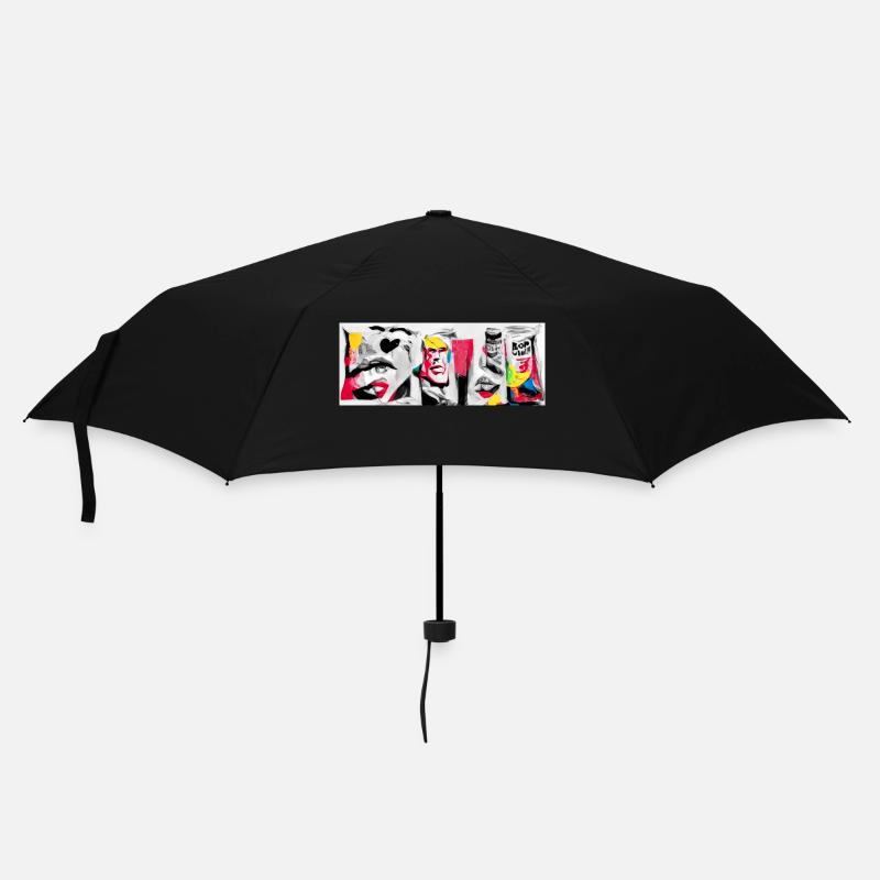 Pop Art Hard Style Eye Catcher - Regenschirm (klein) - Schwarz