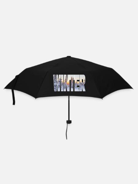 Winter - Regenschirm (klein) - Schwarz