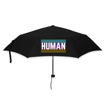 HUMAN LGBTQ Love Queer Statement Rainbow Logo - Umbrella (small) - black - Front