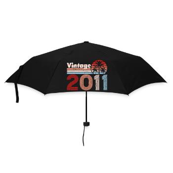 Vintage 2011 Palm Trees Retro Birthday - Umbrella (small) - black - Front