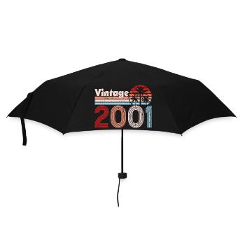 Vintage 2001 Palmen Retro Geburtstag - Regenschirm (klein) - Schwarz - Vorne