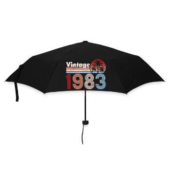 Vintage 1983 Palmen Retro Geburtstag - Regenschirm (klein) - Schwarz - Vorne