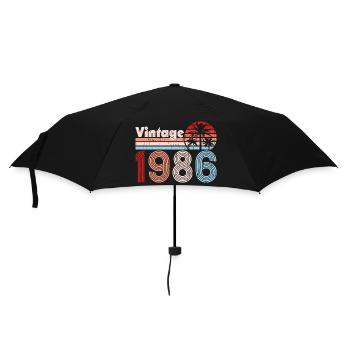 Millésime 1986 Palmiers Rétro Anniversaire - Parapluie standard - noir - Devant
