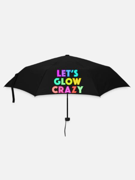 Let's Glow Crazy - Regenschirm (klein) - Schwarz