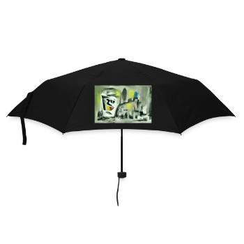 Abtaktes Bild -La ville coule - Parapluie standard - noir - Devant