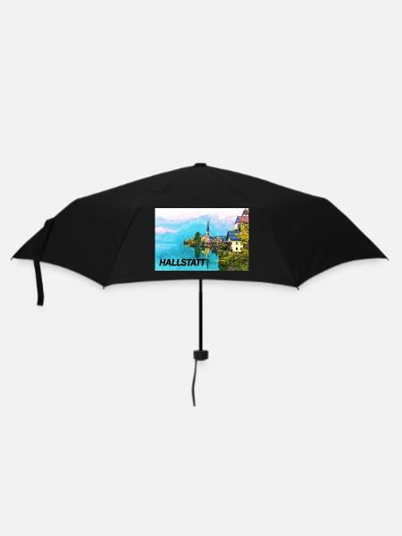 Hallstatt künstlerisch - Regenschirm (klein) - Schwarz
