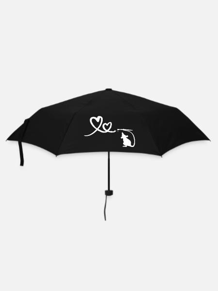 Rat avec pinceau coeur street art - Parapluie standard - noir