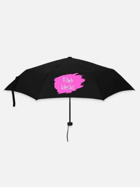Farbklecks pink - Regenschirm (klein) - Schwarz