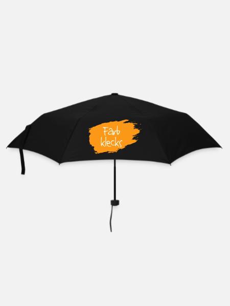 Farbklecks orange - Regenschirm (klein) - Schwarz