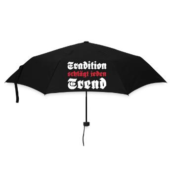 Tradition schlägt jeden Trend - Regenschirm (klein) - Schwarz - Vorne