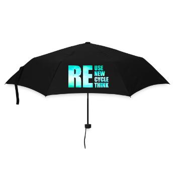 Reuse Renew Recycle Rethink - Regenschirm (klein) - Schwarz - Vorne
