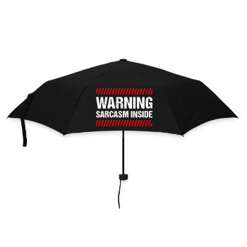 Warning Sarcasm Inside - Regenschirm (klein) - Schwarz - Vorne