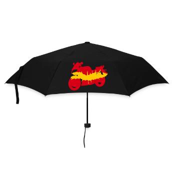 Motorrad Spanien Flagge Biker Motorradfahrer - Regenschirm (klein) - Schwarz - Vorne